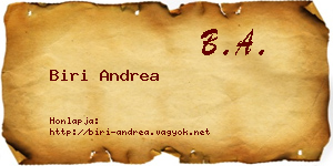 Biri Andrea névjegykártya